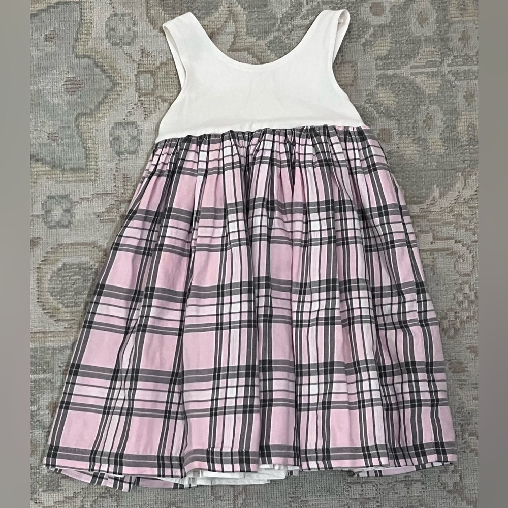 Pink and White Plaid Sleeveless Girls Dress, Kids 2T, GUC